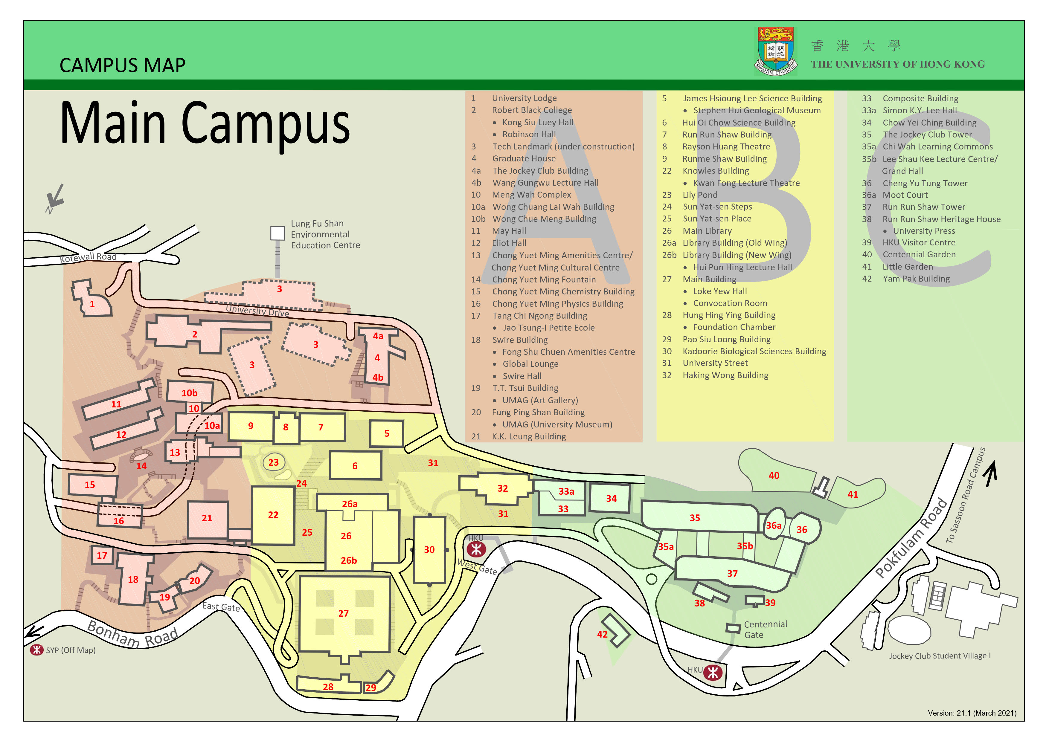 HKU Campus Map